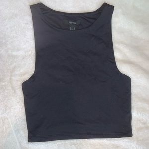 Black high neck halter crop top